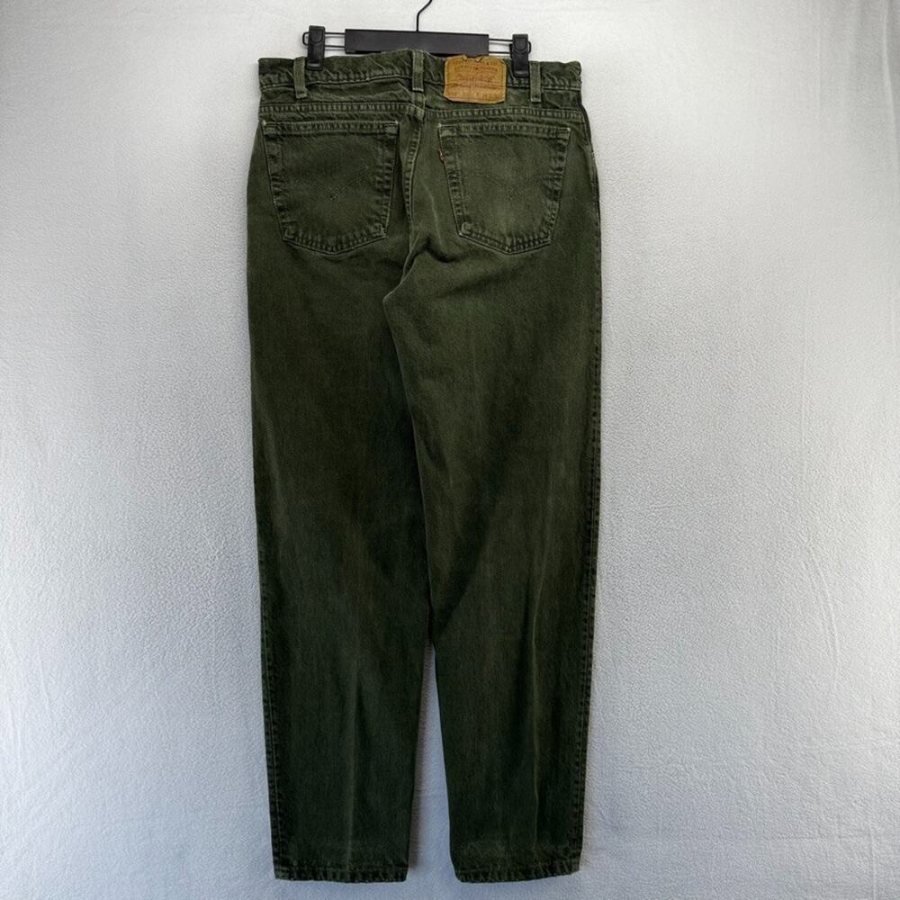 Vintage Levis Jeans Men's 34x32 Fits 32x31 Green Made In USA Relaxed Taper 90s - Picture 3 of 14